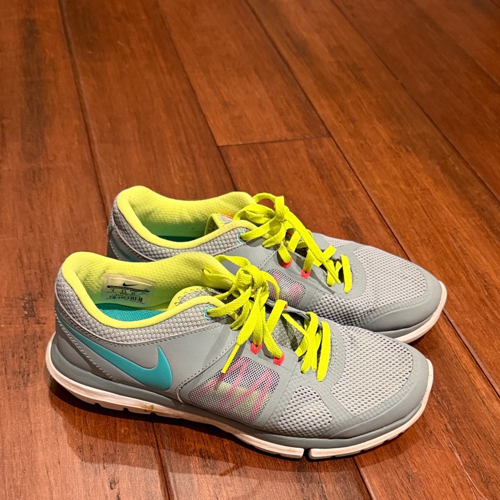 Nike Gray and Lime Green Athletic Shoes